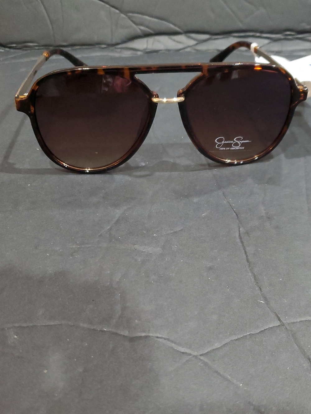 Jessica Simpson j6382 brown tortoiseshell aviator flat brow style sunglasses new
